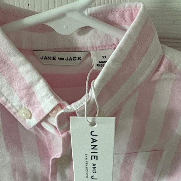 Janie and Jack Easter Pink Button Down - Picture 2 of 5